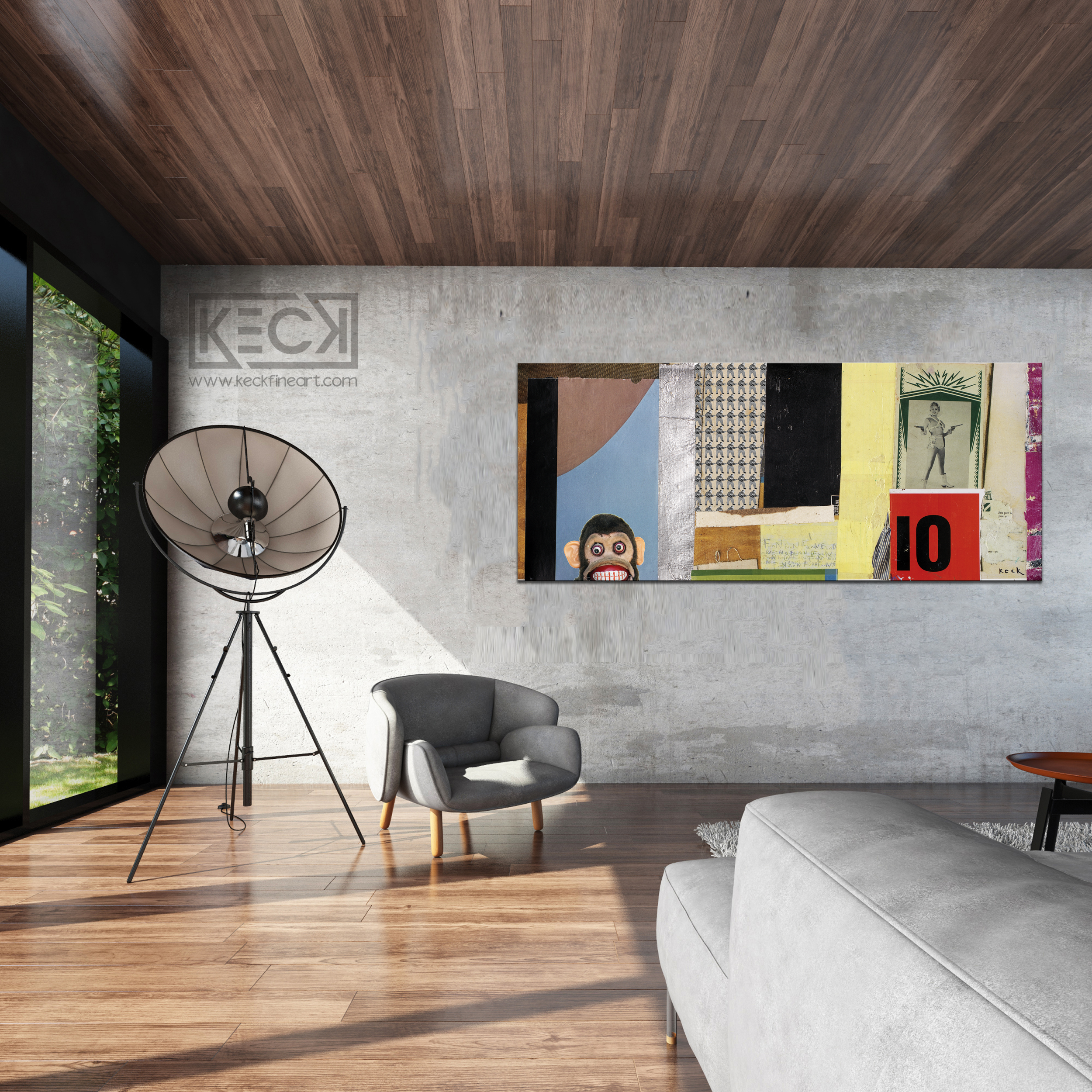 Monkey Business Art Series by Michel Keck Vintage toy monkey art prints