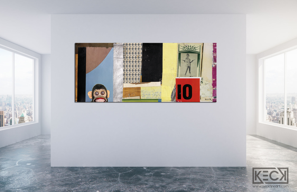 Vintage Toy Monkey Chimpanzee with Machine Gun Monkey Business Art Series by Michel Keck 